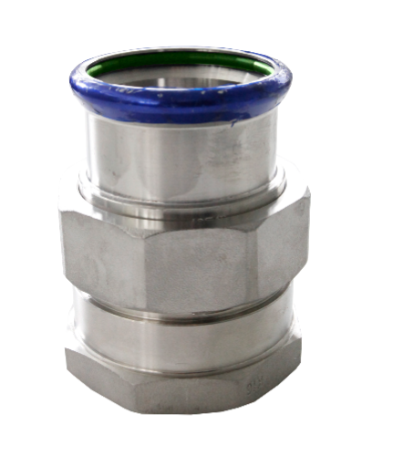 EUROPRESS 316L Stainless Steel BSP Female Adaptor Union - Viton Seal with Washer